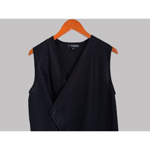 Sleeveless Black Wrap Dress With Button Closure By Metamorphoza 2XL Asymmetrical - Picture 7 of 7